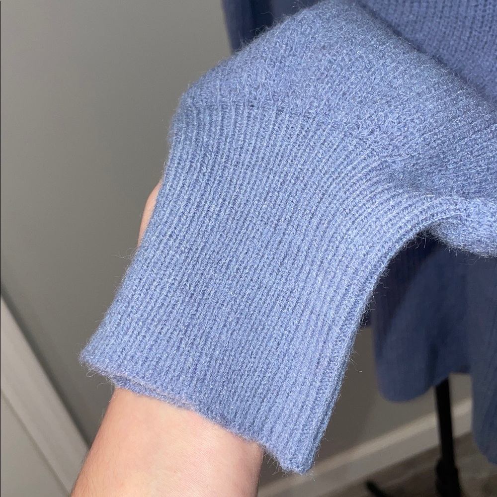 Women's Blue Turtleneck Sweater Dress - Picture 4 of 5